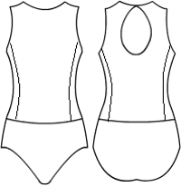 Low bodice keyhole back with side panels